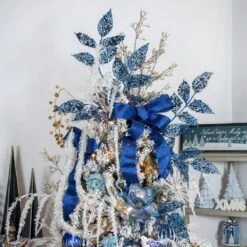 Northlight 37" Glittered Blue Fern Christmas Spray -Christmas Decor Shop northlight christmas tree accessories 35252335 4f 1000