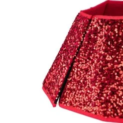 Northlight 26 In. Red Fabric Sequins Hexagonal Christmas Tree Collar -Christmas Decor Shop northlight christmas tree collars 35688232 4f 1000