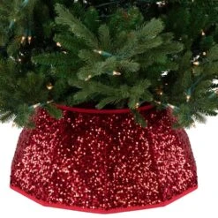 Northlight 26 In. Red Fabric Sequins Hexagonal Christmas Tree Collar -Christmas Decor Shop northlight christmas tree collars 35688232 fa 1000