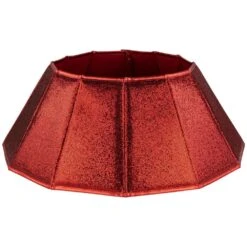 Northlight 26 In. Glittery Red Fabric Hexagonal Christmas Tree Collar