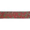 Northlight 2.5 In. X 16 Yds. Sparkly Red And Green Holly Wired Craft Ribbon -Christmas Decor Shop northlight christmas tree ribbon 33531369 64 1000