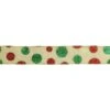 Northlight 2.5 In. X 16 Yds. Red And Green Glitter Polka Dots On Metallic Gold Wired Ribbon 2 Northlight 2.5 In. X 16 Yds. Red And Green Glitter Polka Dots On Metallic Gold Wired Ribbon -Christmas Decor Shop northlight christmas tree ribbon 33531391 64 1000