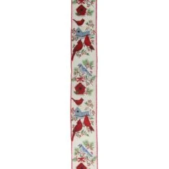 Northlight 2.5 In. X 16 Yds. Red Cardinals And Blue Bird Wired Craft Ribbon