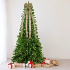 Northlight 48in. X 10in. Burlap And Gold Scroll 16 Loop Christmas Bow Decoration -Christmas Decor Shop northlight christmas tree ribbon 34676938 c3 1000