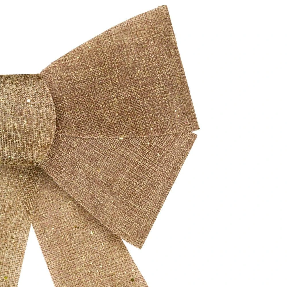 Northlight 11 In. W LED Lighted Brown Burlap Christmas Bow Decoration With Color Changing Lights 4 Northlight 11 In. W LED Lighted Brown Burlap Christmas Bow Decoration With Color Changing Lights - Image 2