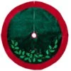 Northlight 48 In. Dark Green And Burgundy Holly Berry Velveteen Christmas Tree Skirt 2 Northlight 48 In. Dark Green And Burgundy Holly Berry Velveteen Christmas Tree Skirt -Christmas Decor Shop northlight christmas tree skirts 31452381 64 1000