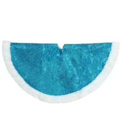 Northlight 20 In. Blue Glittered Mini Christmas Tree Skirt With Faux Fur Trim -Christmas Decor Shop northlight christmas tree skirts 33530804 44 1000