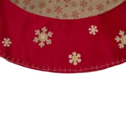 Northlight 60 In. Burlap Glittered Snowflake Rustic Christmas Tree Skirt With Red Velvet Trim -Christmas Decor Shop northlight christmas tree skirts 33530813 c3 1000