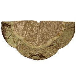Northlight 72 In. Gold Quilted Christmas Tree Skirt With Iridescent Sequins