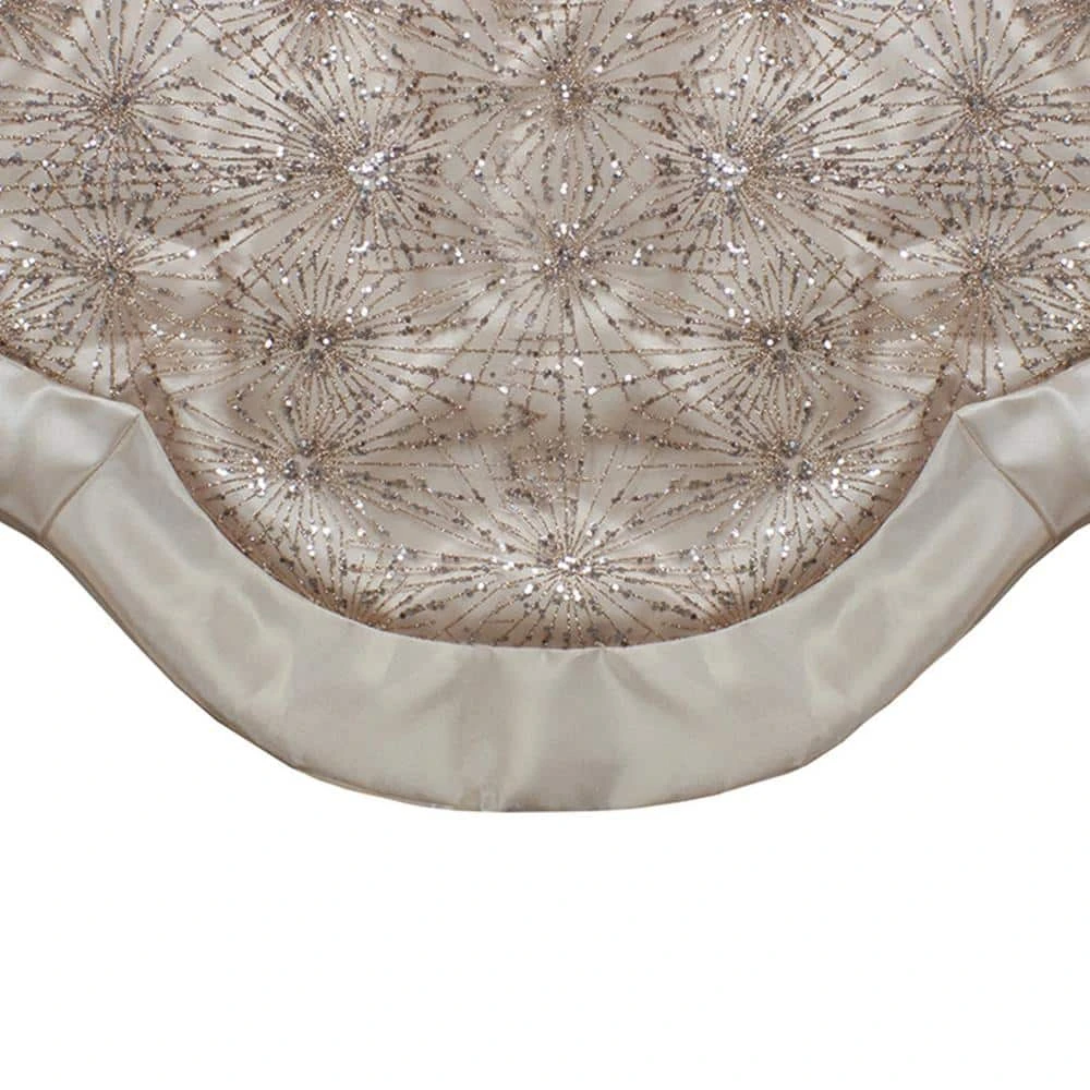 Northlight 48 In. Gold Sequins And Glitter Satin Border Christmas Tree Skirt 5 Northlight 48 In. Gold Sequins And Glitter Satin Border Christmas Tree Skirt - Image 3