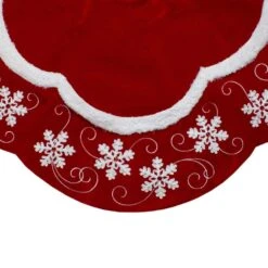 Northlight 48 In. Velvet Red And White Snowflake Scallop Christmas Tree Skirt -Christmas Decor Shop northlight christmas tree skirts 34315017 4f 1000