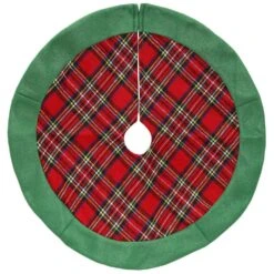 Northlight 24 In. Green And Red Tartan Christmas Tree Skirt