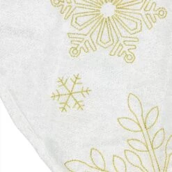 Northlight 48 In. Gold And White Snowflake Embroidered Christmas Tree Skirt -Christmas Decor Shop northlight christmas tree skirts 34315071 1f 1000