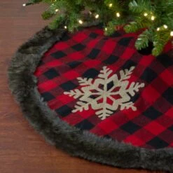 Northlight 48 In. Red And Black Christmas Tree Skirt With Burlap Snowflake 11 Northlight 48 In. Red And Black Christmas Tree Skirt With Burlap Snowflake -Christmas Decor Shop northlight christmas tree skirts 34316557 31 1000