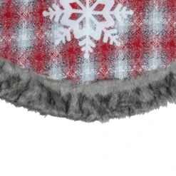 Northlight 48 In. Red And White Plaid Christmas Tree Skirt With Snowflake -Christmas Decor Shop northlight christmas tree skirts 34316568 1f 1000