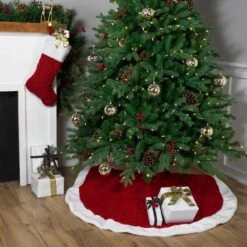 Northlight Cable Knit Christmas Tree Skirt-48in.-Red And White -Christmas Decor Shop northlight christmas tree skirts 35766664 4f 1000