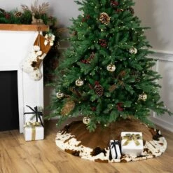 Northlight Corduroy Christmas Tree Skirt With Faux Fur Trim-48in.-Brown 15 Northlight Corduroy Christmas Tree Skirt With Faux Fur Trim-48in.-Brown -Christmas Decor Shop northlight christmas tree skirts 35766665 31 1000