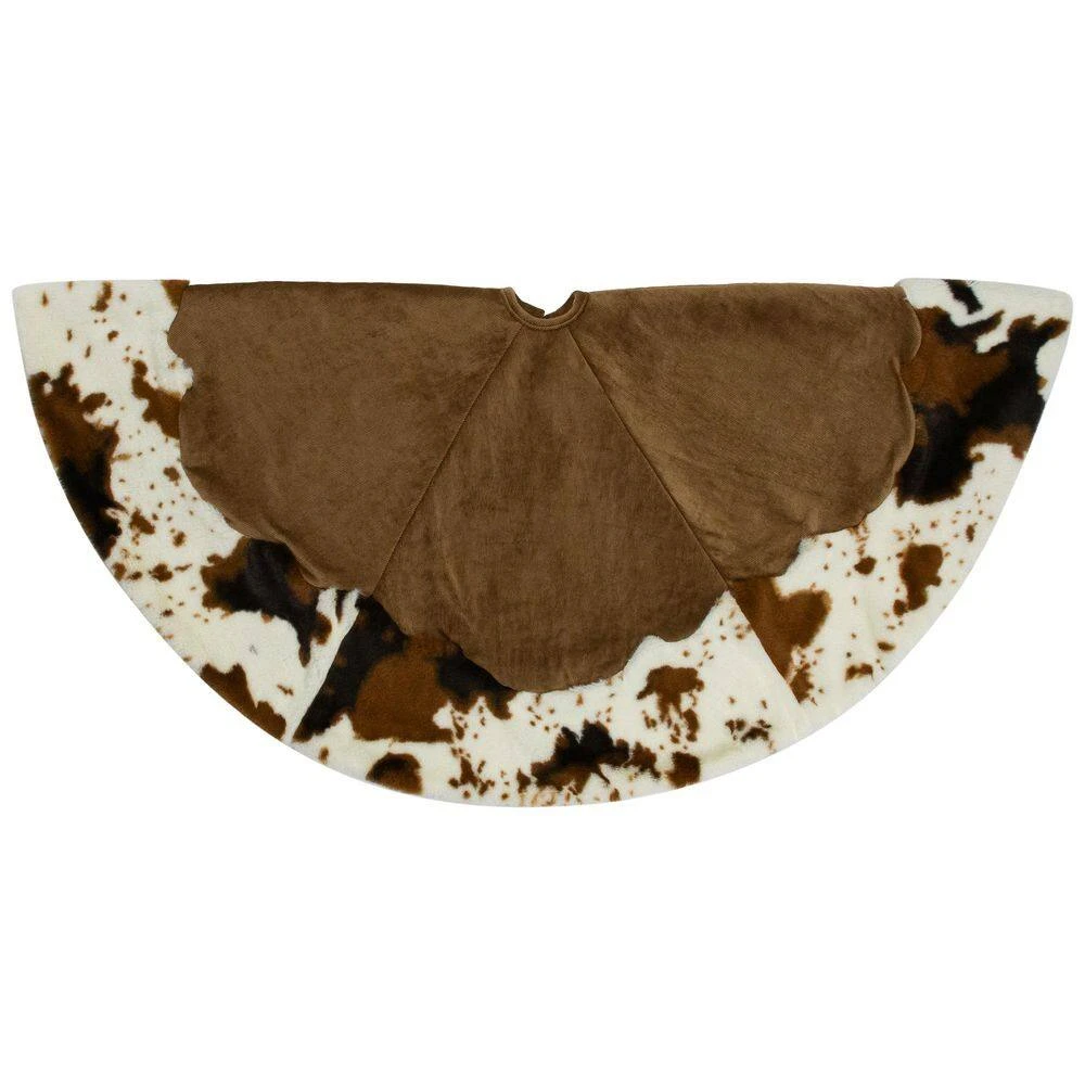 Northlight Corduroy Christmas Tree Skirt With Faux Fur Trim-48in.-Brown 7 Northlight Corduroy Christmas Tree Skirt With Faux Fur Trim-48in.-Brown - Image 5