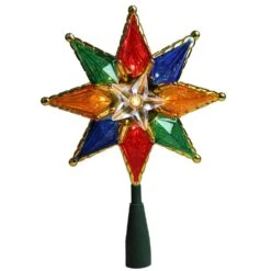 Northlight 8 In. Multi-Color Mosaic 8-Point Star Christmas Tree Topper - Clear Lights -Christmas Decor Shop northlight christmas tree toppers 32606315 c3 1000