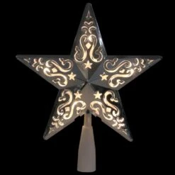 Northlight 8.5 In. Silver Star Cut-Out Design Christmas Tree Topper - Clear Lights -Christmas Decor Shop northlight christmas tree toppers 32606345 4f 1000