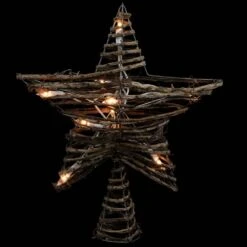 Northlight 11.5 In. Natural Brown Rattan Star Christmas Tree Topper - Clear Lights -Christmas Decor Shop northlight christmas tree toppers 32606352 44 1000