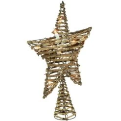 Northlight 11.5 In. Natural Brown Rattan Star Christmas Tree Topper - Clear Lights -Christmas Decor Shop northlight christmas tree toppers 32606352 4f 1000