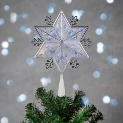 Northlight 10 In. Silver 8-Point Snowflake Christmas Tree Topper - Blue Lights -Christmas Decor Shop northlight christmas tree toppers 32606354 31 1000