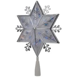 Northlight 10 In. Silver 8-Point Snowflake Christmas Tree Topper - Blue Lights -Christmas Decor Shop northlight christmas tree toppers 32606354 c3 1000