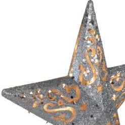 Northlight 8.5 In. Silver Glitter Star Cut-Out Design Christmas Tree Topper - Clear Lights -Christmas Decor Shop northlight christmas tree toppers 32606355 1f 1000