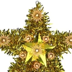 Northlight 7 In. Lighted Gold Tinsel Star Christmas Tree Topper With Clear Lights -Christmas Decor Shop northlight christmas tree toppers 33388867 4f 1000