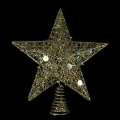 Northlight 11.5 In. LED Lighted Gold Glittered Star Christmas Tree Topper With Multi-Lights -Christmas Decor Shop northlight christmas tree toppers 33388872 c3 1000