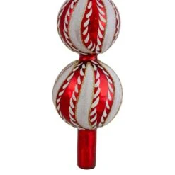 Northlight 14.75 In. Red And White Glass Finial Christmas Tree Topper -Christmas Decor Shop northlight christmas tree toppers 34313371 c3 1000