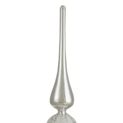 Northlight 14.75 In. Silver And White Glitter Glass Finial Christmas Tree Topper -Christmas Decor Shop northlight christmas tree toppers 34313372 c3 1000