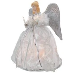 Northlight 12 In. Lighted White And Silver Angel With Wings Christmas Tree Topper - Clear Lights 9 Northlight 12 In. Lighted White And Silver Angel With Wings Christmas Tree Topper - Clear Lights -Christmas Decor Shop northlight christmas tree toppers 34850965 4f 1000