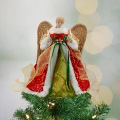 Northlight 12 In. Lighted Red And Green Angel With Wings Christmas Tree Topper - Clear Lights -Christmas Decor Shop northlight christmas tree toppers 34850968 31 1000