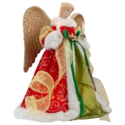 Northlight 12 In. Lighted Red And Green Angel With Wings Christmas Tree Topper - Clear Lights -Christmas Decor Shop northlight christmas tree toppers 34850968 c3 1000