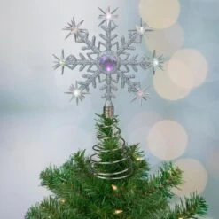 Northlight 11 In. LED Lighted Coloring Changing Twinkling Snowflake Christmas Tree Topper -Christmas Decor Shop northlight christmas tree toppers 34851766 c3 1000