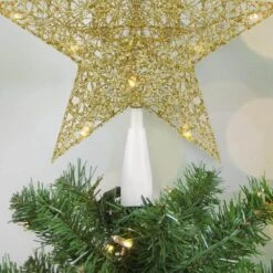 Northlight 10 In. LED Lighted Gold Glittered Star Christmas Tree Topper - Warm White Lights -Christmas Decor Shop northlight christmas tree toppers 34854991 4f 1000