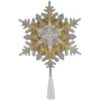Northlight 13.75in. Lighted Gold And Silver Snowflake Christmas Tree Topper Clear Lights -Christmas Decor Shop northlight christmas tree toppers 35167247 64 1000