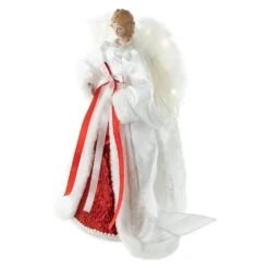 Northlight 14 In. White And Red Angel With Lighted Wings Christmas Tree Topper -Christmas Decor Shop northlight christmas tree toppers 35245923 1f 1000