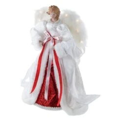 Northlight 14 In. White And Red Angel With Lighted Wings Christmas Tree Topper -Christmas Decor Shop northlight christmas tree toppers 35245923 fa 1000