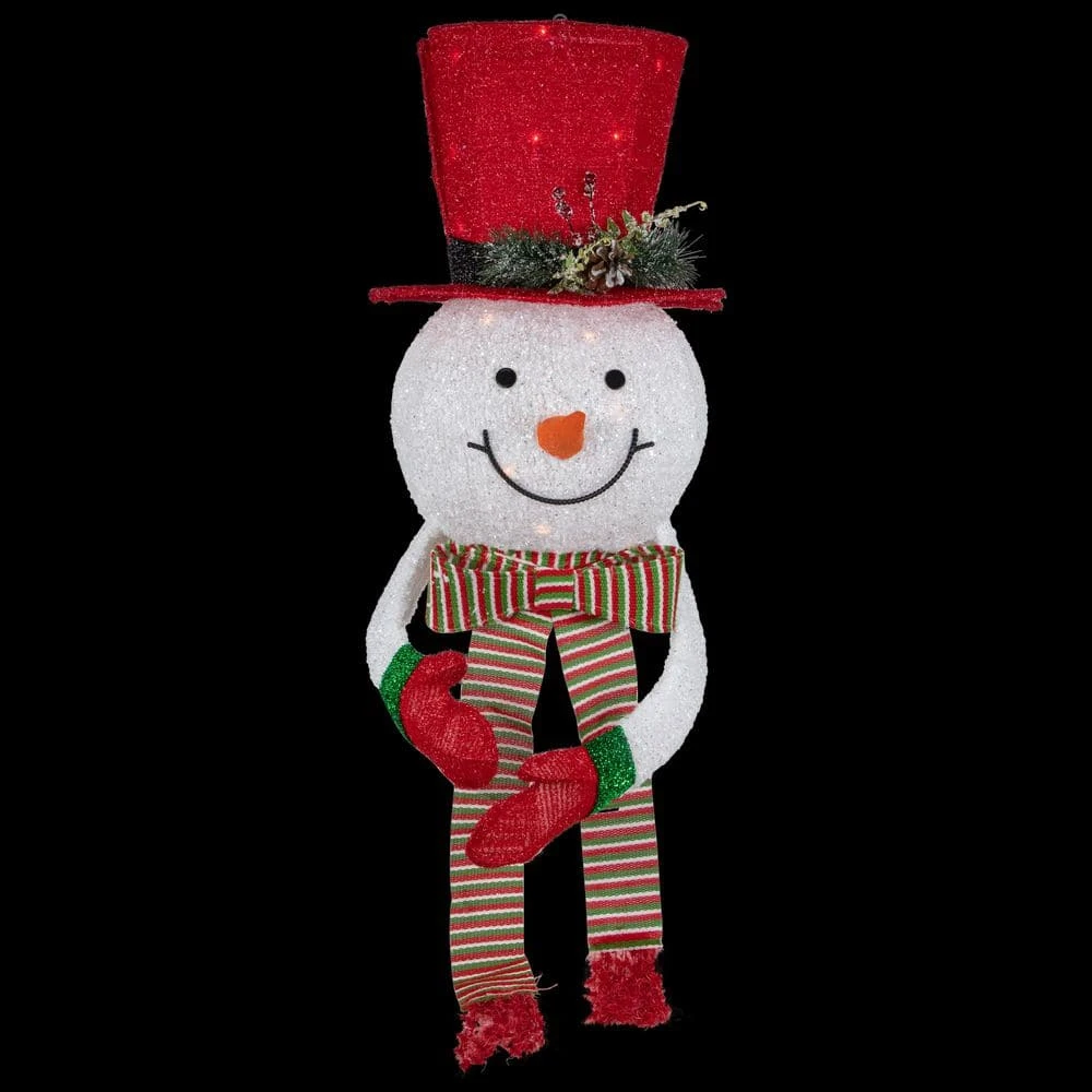 Northlight 21.5 In. Lighted Snowman With Red Top Hat Christmas Tree Topper 5 Northlight 21.5 In. Lighted Snowman With Red Top Hat Christmas Tree Topper - Image 3