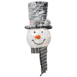 Northlight 25 In. Lighted Snowman With Black Frosted Top Hat Christmas Tree Topper