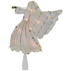 Northlight 10 In. Gold Angel Tree Topper Warm White Lights -Christmas Decor Shop northlight christmas tree toppers 35680737 1f 1000
