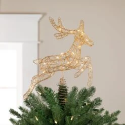 Northlight LED Lighted Reindeer Christmas Tree Topper-13 In. Gold-Warm White Lights -Christmas Decor Shop northlight christmas tree toppers 35764509 31 1000