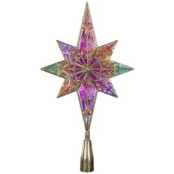 Northlight LED Star Of Bethlehem Christmas Tree Topper-14.5 In. Champagne Gold-Multi Lights
