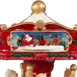 Northlight 6.25 In. Animated Musical Carousel With Canopy And 3 Horses Christmas Music Box -Christmas Decor Shop northlight christmas villages 32259943 1f 1000