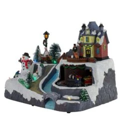 Northlight 8.5 In. H X 10 Ft. W LED Lighted And Animated Christmas Village With Train -Christmas Decor Shop northlight christmas villages 34109631 c3 1000