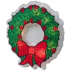 Northlight 11 In. Holographic Lighted Berry Wreath Christmas Window Silhouette -Christmas Decor Shop northlight christmas window decorations 32913608 44 1000