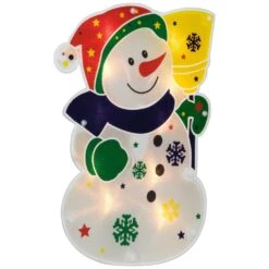 Northlight 12.5 In. Lighted White Snowman Christmas Window Silhouette Decor -Christmas Decor Shop northlight christmas window decorations 32913610 1f 1000